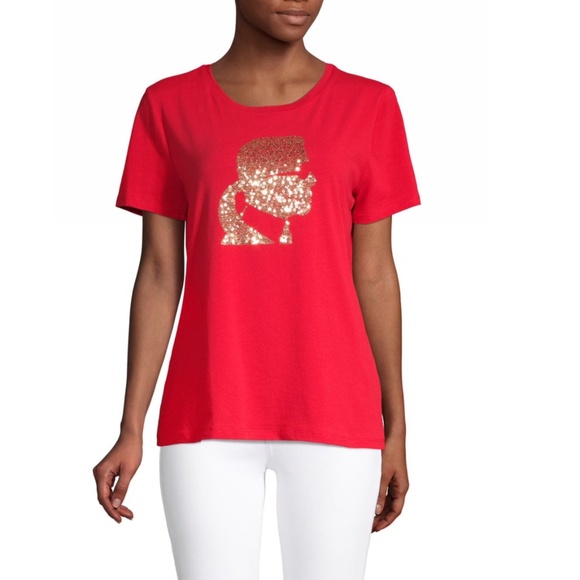 karl lagerfeld red t shirt